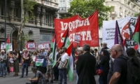 مظاهرة في الأرجنتين في يوم التضامن العالمي مع الشعب الفلسطيني
